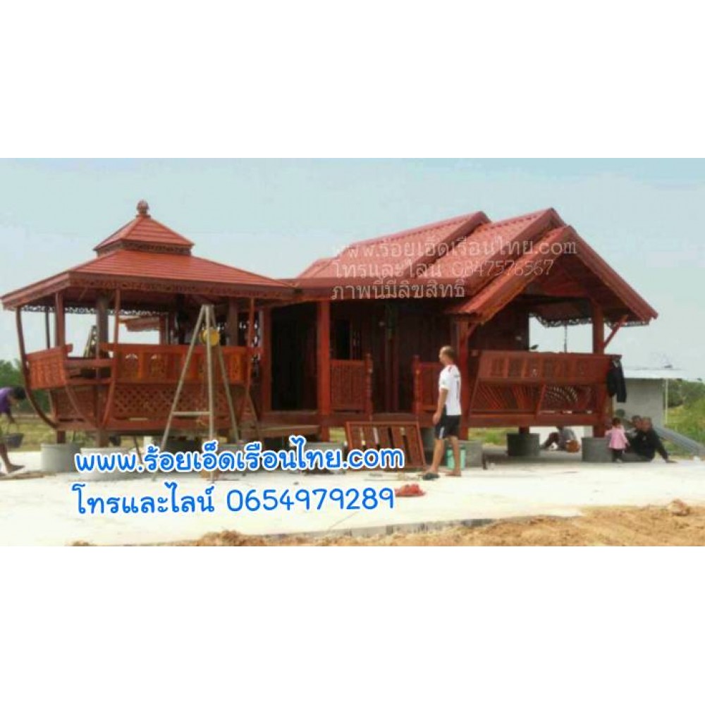 บ้านระเบียงข้างแบบที่21 ขนาด5.5×7+ศาลาไม้ บ้านระเบียงข้างแบบที่21 ขนาด5.5×7+ศาลาไม้